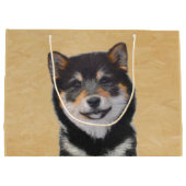 Shiba Inu (zwart en tan) schilderen - hond Art Groot Cadeauzakje (Achterkant)