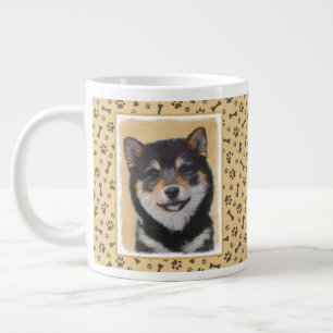 Shiba Inu (zwart en tan) schilderen - hond Art Grote Koffiekop