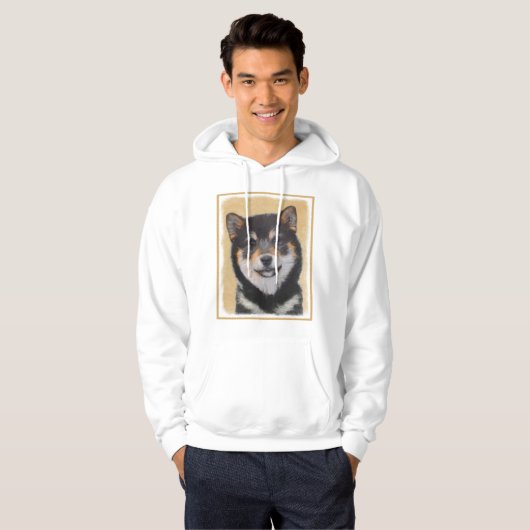 Shiba Inu (zwart en tan) schilderen - hond Art Hoodie (Voorkant volledig)