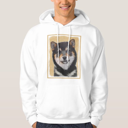 Shiba Inu (zwart en tan) schilderen - hond Art Hoodie (Voorkant)