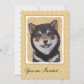 Shiba Inu (zwart en tan) schilderen - hond Art Kaart (Voorkant)