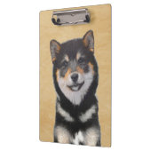 Shiba Inu (zwart en tan) schilderen - hond Art Klembord (Links)