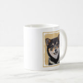 Shiba Inu (zwart en tan) schilderen - hond Art Koffiemok (Voorkant rechts)