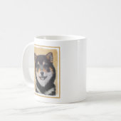 Shiba Inu (zwart en tan) schilderen - hond Art Koffiemok (Voorkant links)