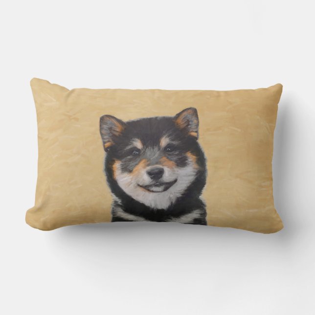 Shiba Inu (zwart en tan) schilderen - hond Art Kussen (Voorkant)