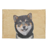 Shiba Inu (zwart en tan) schilderen - hond Art Kussensloop (Achterkant)