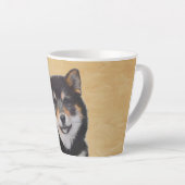 Shiba Inu (zwart en tan) schilderen - hond Art Latte Mok (Rechterhoek)