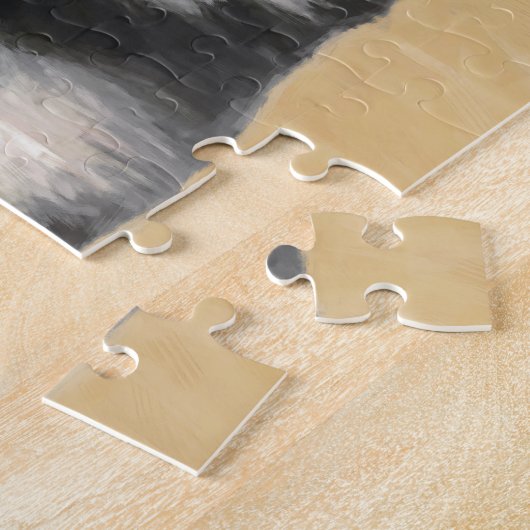 Shiba Inu (zwart en tan) schilderen - hond Art Legpuzzel (Zijkant)