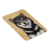 Shiba Inu (zwart en tan) schilderen - hond Art Magneet (Rechterzijde)