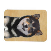 Shiba Inu (zwart en tan) schilderen - hond Art Magneet (Horizontaal)