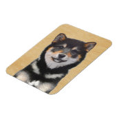 Shiba Inu (zwart en tan) schilderen - hond Art Magneet (Linkerzijde)