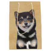 Shiba Inu (zwart en tan) schilderen - hond Art Medium Cadeauzakje (Voorkant)