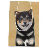 Shiba Inu (zwart en tan) schilderen - hond Art Medium Cadeauzakje (Achterkant)