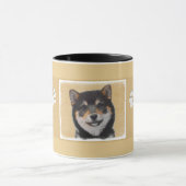 Shiba Inu (zwart en tan) schilderen - hond Art Mok (Midden)