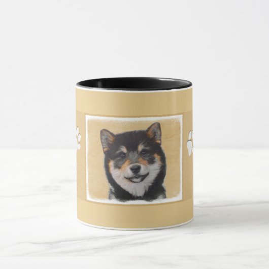 Shiba Inu (zwart en tan) schilderen - hond Art Mok (Midden)