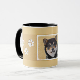 Shiba Inu (zwart en tan) schilderen - hond Art Mok