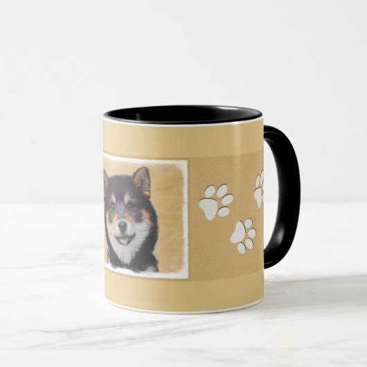 Shiba Inu (zwart en tan) schilderen - hond Art Mok (Voorkant rechts)