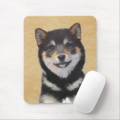 Shiba Inu (zwart en tan) schilderen - hond Art Muismat (Met muis)