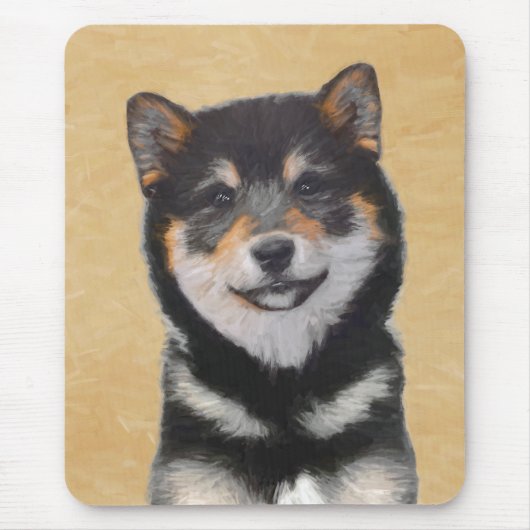Shiba Inu (zwart en tan) schilderen - hond Art Muismat (Voorkant)