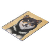 Shiba Inu (zwart en tan) schilderen - hond Art Notitieboek (Linkerzijde)