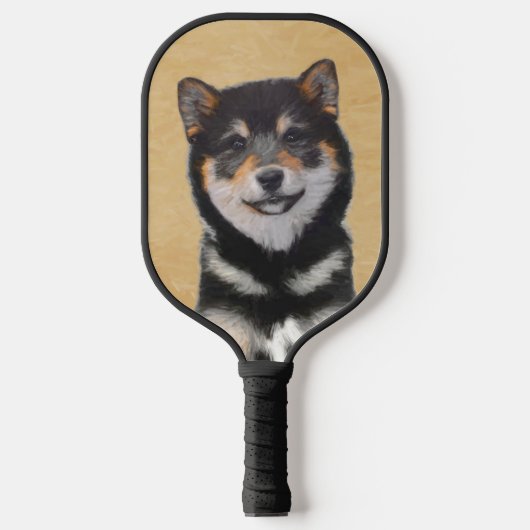 Shiba Inu (zwart en tan) schilderen - hond Art Pickleball Paddle (Voorkant)