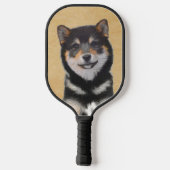 Shiba Inu (zwart en tan) schilderen - hond Art Pickleball Paddle (Achterkant)