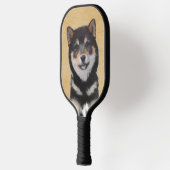 Shiba Inu (zwart en tan) schilderen - hond Art Pickleball Paddle (Links)