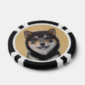 Shiba Inu (zwart en tan) schilderen - hond Art Poker Chips (Enkel)