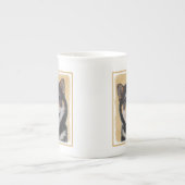 Shiba Inu (zwart en tan) schilderen - hond Art Porselein Kop (Voorkant)