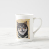 Shiba Inu (zwart en tan) schilderen - hond Art Porselein Kop (Rechts)