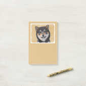 Shiba Inu (zwart en tan) schilderen - hond Art Post-it® Notes (Op bureau)
