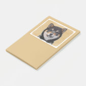 Shiba Inu (zwart en tan) schilderen - hond Art Post-it® Notes (Schuin)