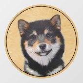 Shiba Inu (zwart en tan) schilderen - hond Art Raamsticker (Vel)