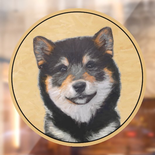 Shiba Inu (zwart en tan) schilderen - hond Art Raamsticker (Vel 2)