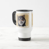 Shiba Inu (zwart en tan) schilderen - hond Art Reisbeker (Voorkant links)