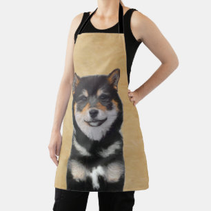 Shiba Inu (zwart en tan) schilderen - hond Art Schort