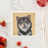 Shiba Inu (zwart en tan) schilderen - hond Art Servet (Insitu)