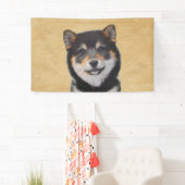 Shiba Inu (zwart en tan) schilderen - hond Art Spandoek (Insitu)