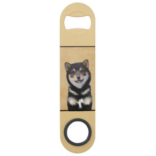 Shiba Inu (zwart en tan) schilderen - hond Art Speed Flessenopener