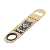 Shiba Inu (zwart en tan) schilderen - hond Art Speed Flessenopener (Achterkant Gekanteld)