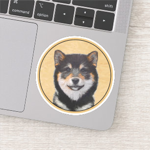 Shiba Inu (zwart en tan) schilderen - hond Art Sticker