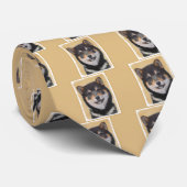 Shiba Inu (zwart en tan) schilderen - hond Art Stropdas (Opgerold)
