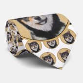 Shiba Inu (zwart en tan) schilderen - hond Art Stropdas (Opgerold)