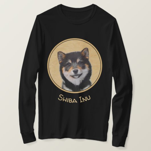 Shiba Inu (zwart en tan) schilderen - hond Art T-shirt (Design voorkant)