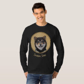 Shiba Inu (zwart en tan) schilderen - hond Art T-shirt (Voorkant volledig)