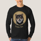 Shiba Inu (zwart en tan) schilderen - hond Art T-shirt (Voorkant)