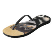 Shiba Inu (zwart en tan) schilderen - hond Art Teenslippers (Schuin)