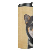 Shiba Inu (zwart en tan) schilderen - hond Art Thermosbeker (Gedraaid links)