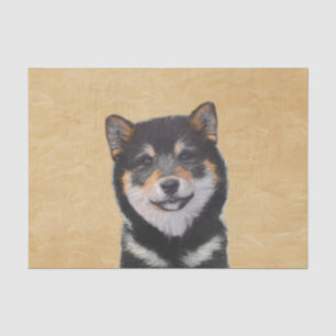Shiba Inu (zwart en tan) schilderen - hond Art Tissuepapier