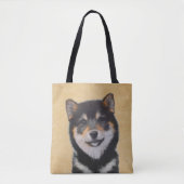 Shiba Inu (zwart en tan) schilderen - hond Art Tote Bag (Voorkant)